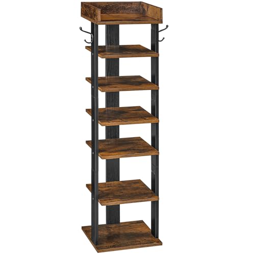 7-Tier Wooden Shoe Rack for Front Door Entryway