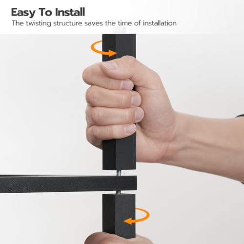 Rustic Brown & Black 2-Tier End Table for Living Room