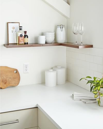 BX Floating Wood Shelves for Bathroom, Bedroom, Living Room & Kitchen - Set of 3