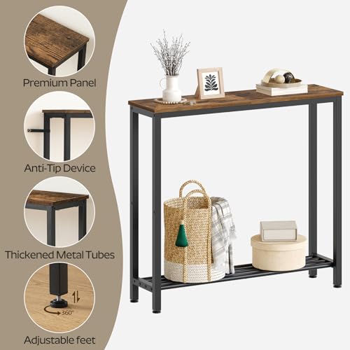 Slim Industrial Console Table for Living Room and Foyer