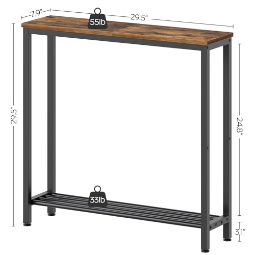 Slim Industrial Console Table for Living Room and Foyer