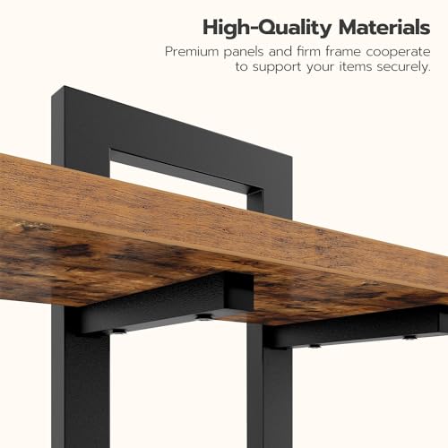 Floating Shelves Set of 2 for Bathroom, Bedroom, Kitchen - Rustic Brown and Black