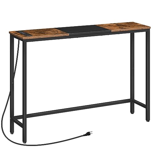 Slim Console Table with Power Outlets for Living Room