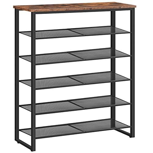Rustic Brown 6-Tier Shoe Rack for Entryway&Closet