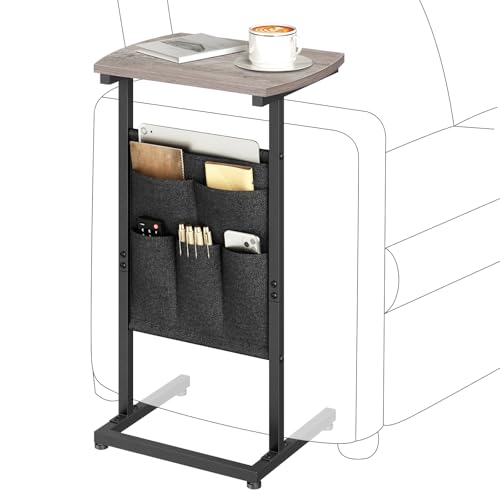 Storage C-Shaped Side Table for Living Room and Bedroom