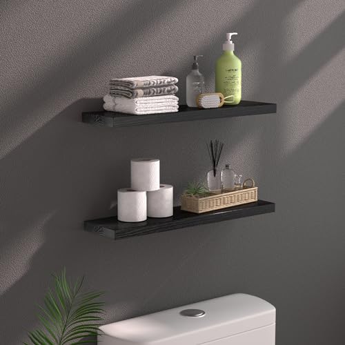 24 Inch Wood Floating Shelves for Bathroom, Bedroom, Living Room, and Kitchen