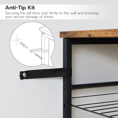 12-Tier Shoe Rack for 35-45 Pairs, Standing Entryway Closet Shelf