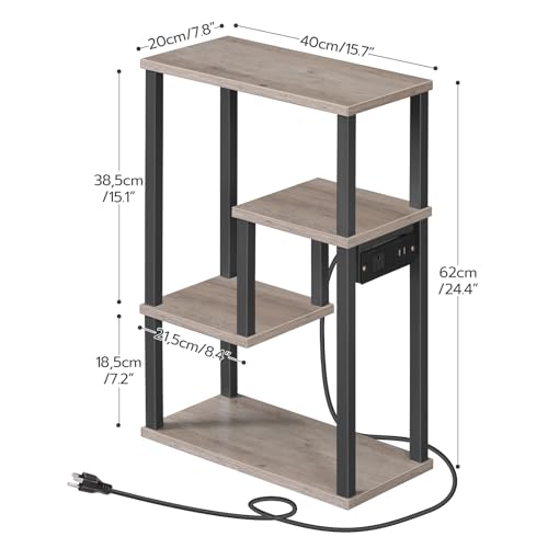 Compact End Table with Charging Station and USB Ports for Small Spaces