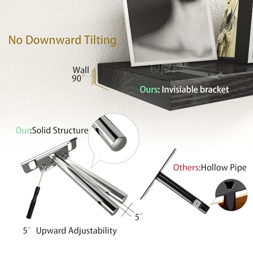 24 Inch Wood Floating Shelves for Bathroom, Bedroom, Living Room, and Kitchen