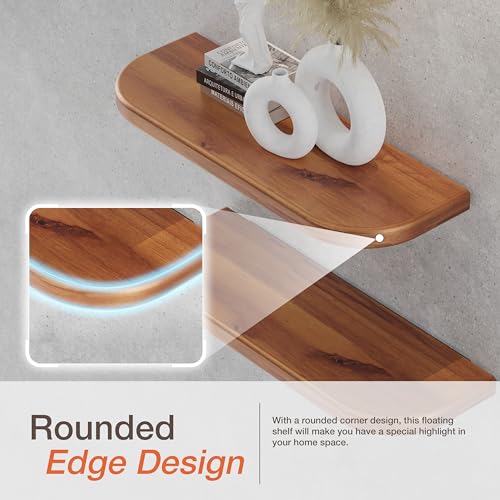 17 Rustic Farmhouse Wooden Wall Shelf for Bedroom and Kitchen - Mounting Hardware Included