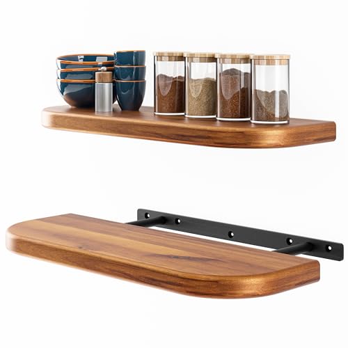 Rustic Farmhouse Wooden Wall Shelf for Bedroom and Kitchen