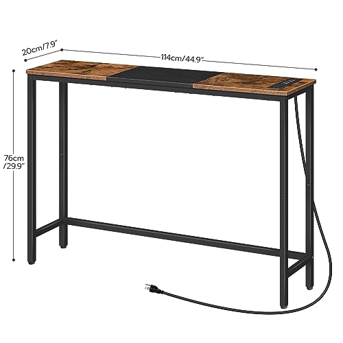 Slim Console Table with Power Outlets for Living Room or Entryway
