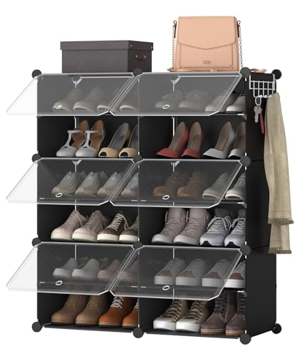 24-Pair Shoe Organizer with Doors: Perfect for Closet, Bedroom, and More