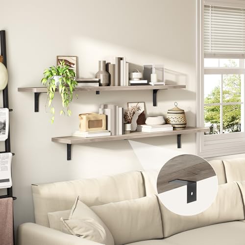 Floating Wall Shelves Set of 2 for Living Room, Bedroom, Study, Bathroom
