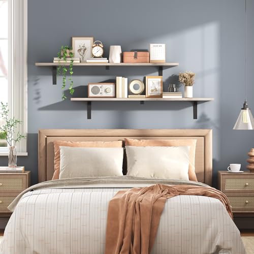 Floating Wall Shelves Set of 2 for Living Room, Bedroom, Study, Bathroom