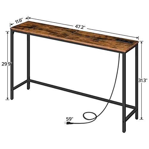 Console Table with Power Outlets and USB Ports for Living Spaces