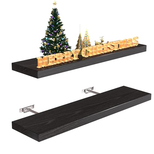 24 Inch Wood Floating Shelves for Bathroom, Bedroom, Living Room, and Kitchen