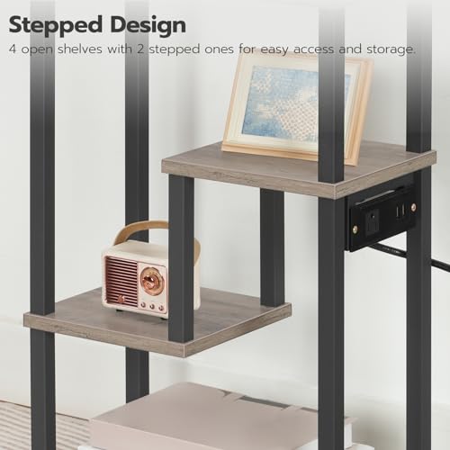 Compact End Table with Charging Station and USB Ports for Small Spaces