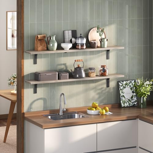 Floating Wall Shelves Set of 2 for Living Room, Bedroom, Study, Bathroom
