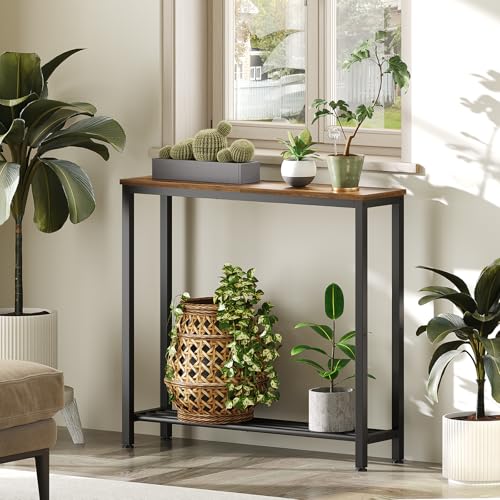 Slim Industrial Console Table for Living Room and Foyer