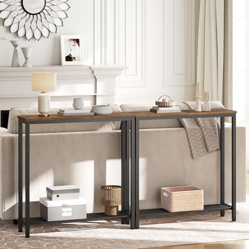Slim Industrial Console Table for Living Room and Foyer