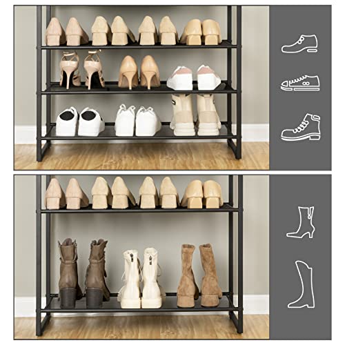 10-Tier Large Capacity Shoe Rack for 27-36 Pairs of Shoes - Rustic Brown - Entryway, Hallway, Closet, Dorm Room