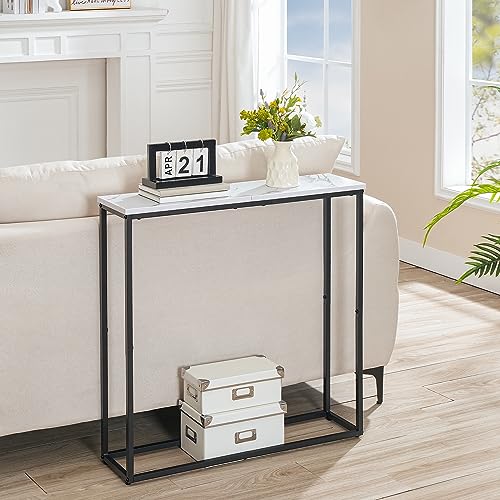 Narrow Console Table for Small Spaces: Marble and Black
Audience: Home decorators and interior enthusiasts