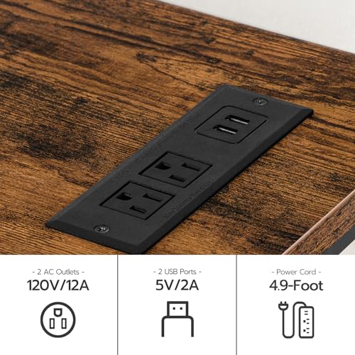 70.9 Console Table with Power Outlets and USB Ports for Living Room