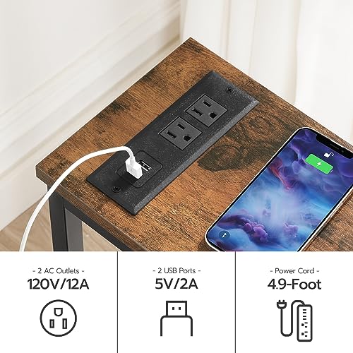 Slim Console Table with Power Outlets for Living Room