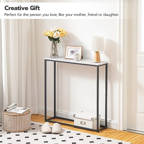 Narrow Console Table for Small Spaces: Marble and Black
Audience: Home decorators and interior enthusiasts