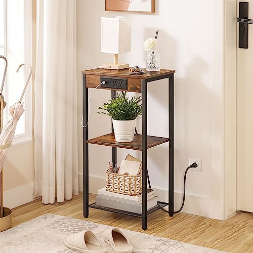 Charging End Table for Small Spaces with Tall Design
