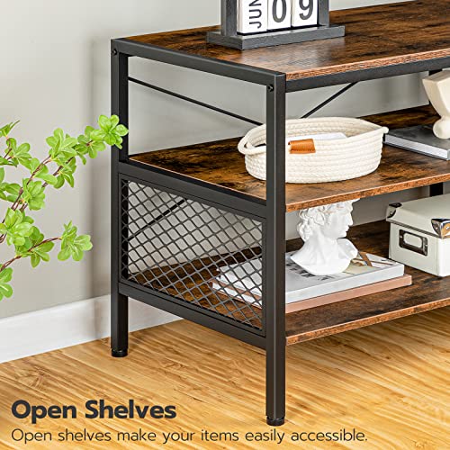 TV Stand with Power Outlets for TVs up to 65 - Industrial Entertainment Center for Living Room, Bedroom