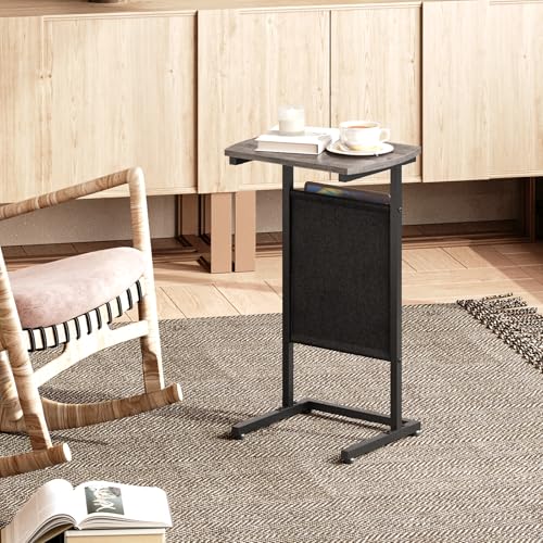 C Shaped Side Table with Storage for Living Room and Bedroom
