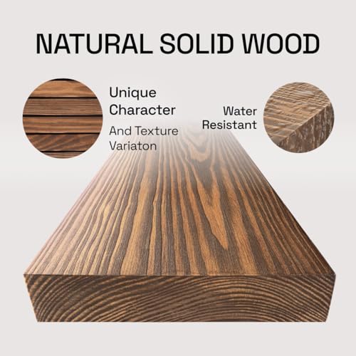 Wood Floating Shelves for Bathroom and Kitchen - Set of 2